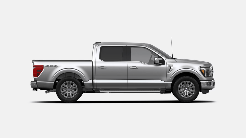 Silver F-150 isolated on light gray background